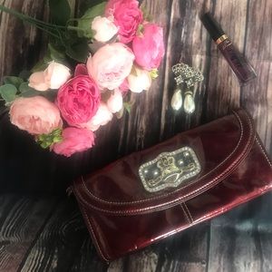👑 Kathy Van Zeeland crown clutch purse wallet 👜